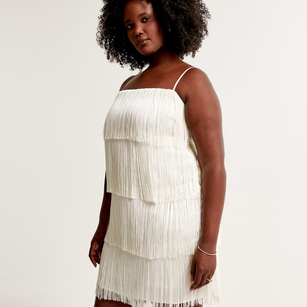 Abercrombie & Fitch White Fringe Dress
